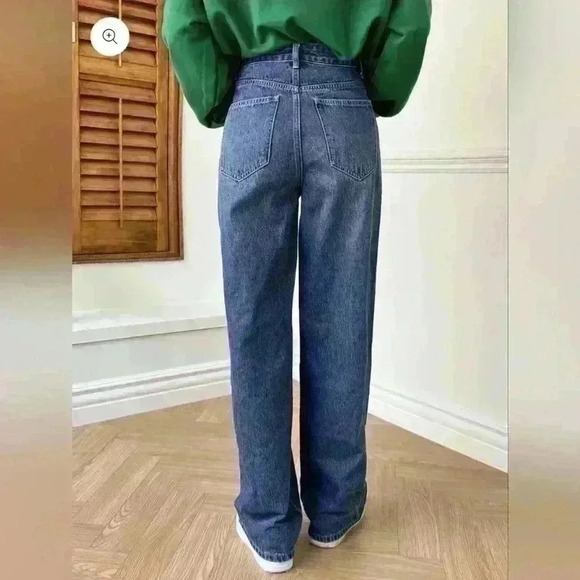 P7010 shein high rise medium wash mom jeans size large / 30 in - Picture 2 of 4